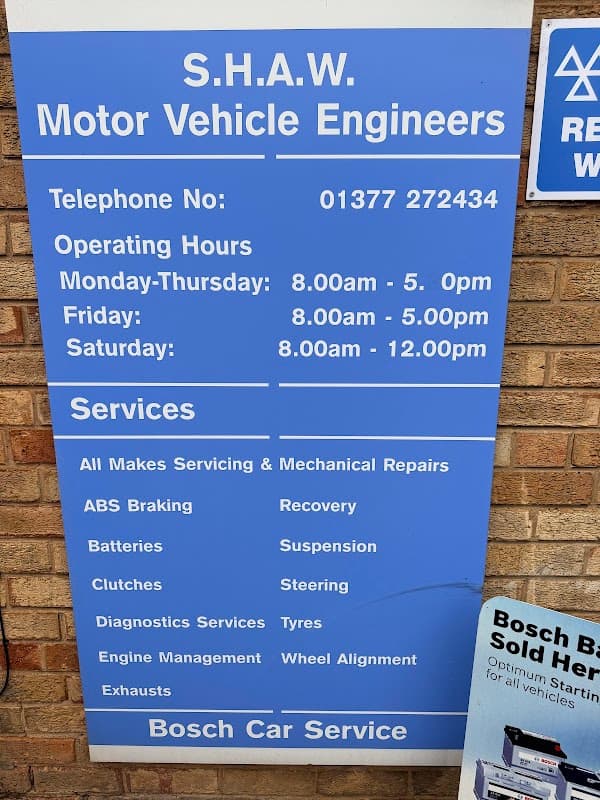 Shaw Motor Vehicle Engineers - Garages in great driffield