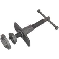 Sealey VS0240 Brake Piston Wind Back Tool Kit, includes T-handle and threaded rod with two circular adaptors.
