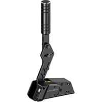 Black Moza Racing HBP Handbrake with a sleek lever design and sturdy base, featuring a textured grip handle.